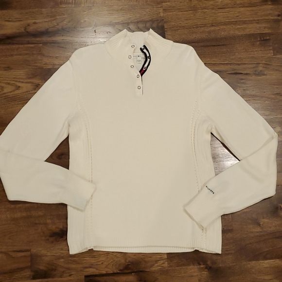 Tommy Hilfiger Sweaters - Womens Tommy Hilfiger ivory high neck sweater size XL